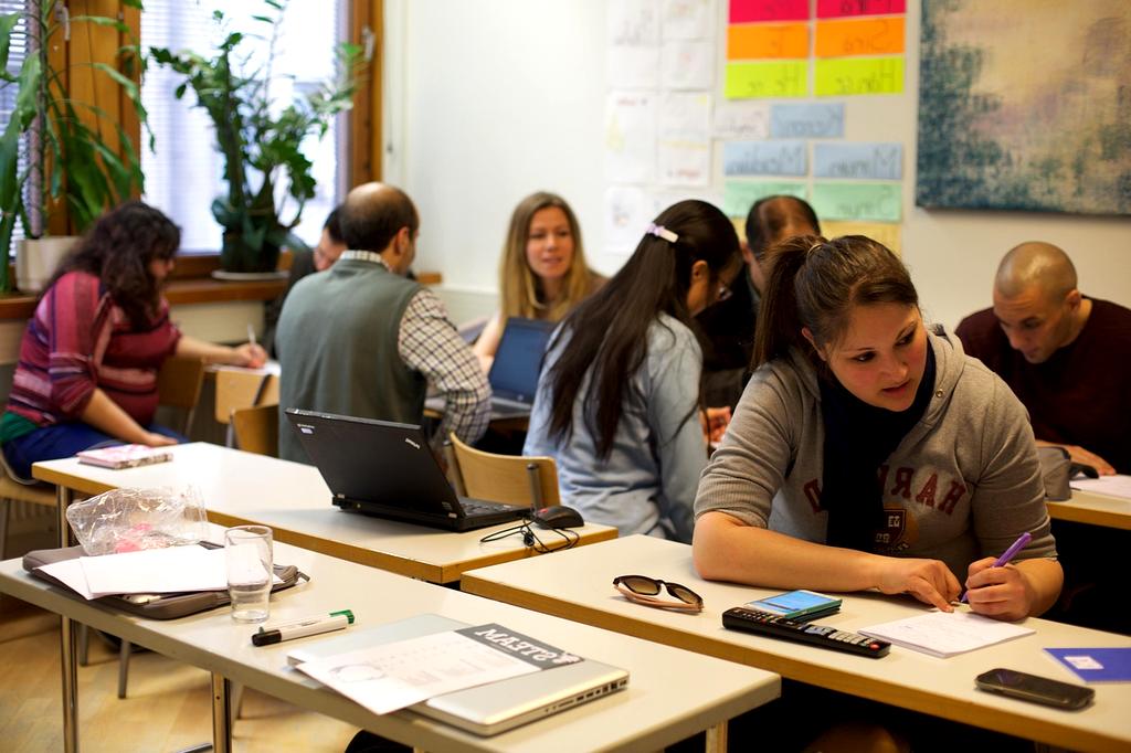 A diverse group of people collaborating and growing